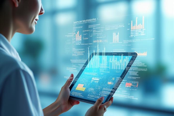 Grafy a data zobrazující výsledky výzkumu wellness technologií